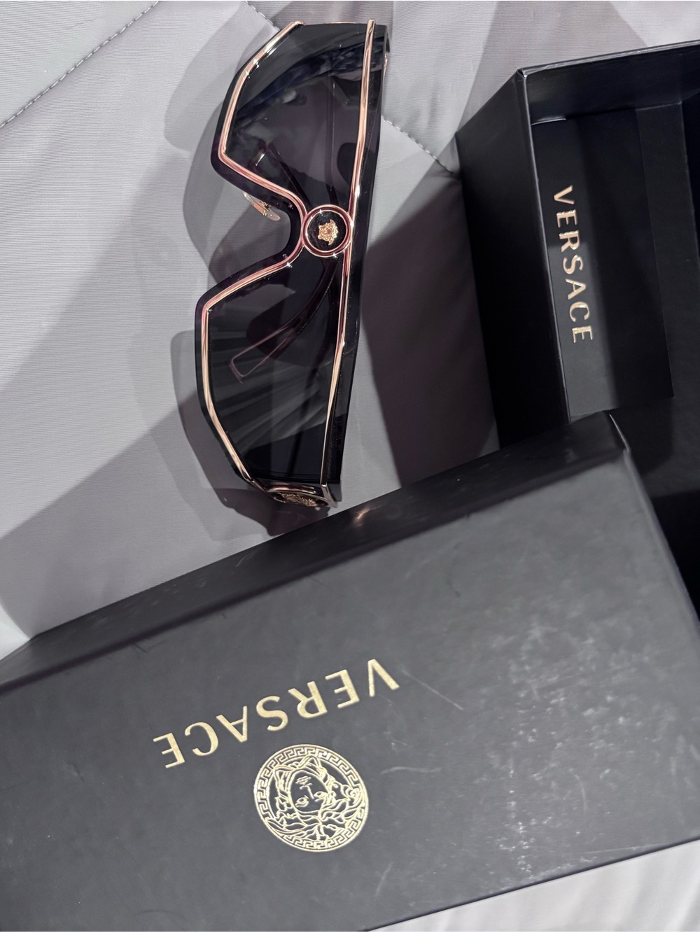 Versace Black Sunglasses with Gold Trim